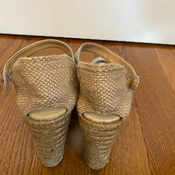 Castaner Spain wedge-heeled espadrilles gold rattan ankle strap Sandals  37 - Picture 6 of 11